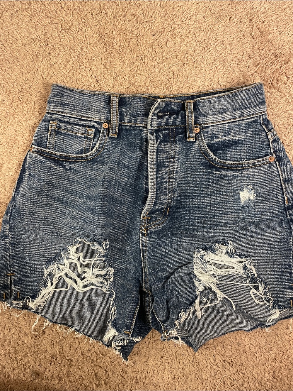 PAC Sun Denim Distressed Women’s Shorts - Blue